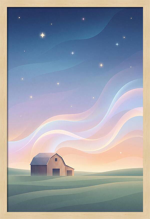 Star Studded Sky Over Rural Barn