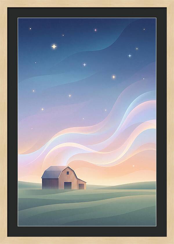 Star Studded Sky Over Rural Barn