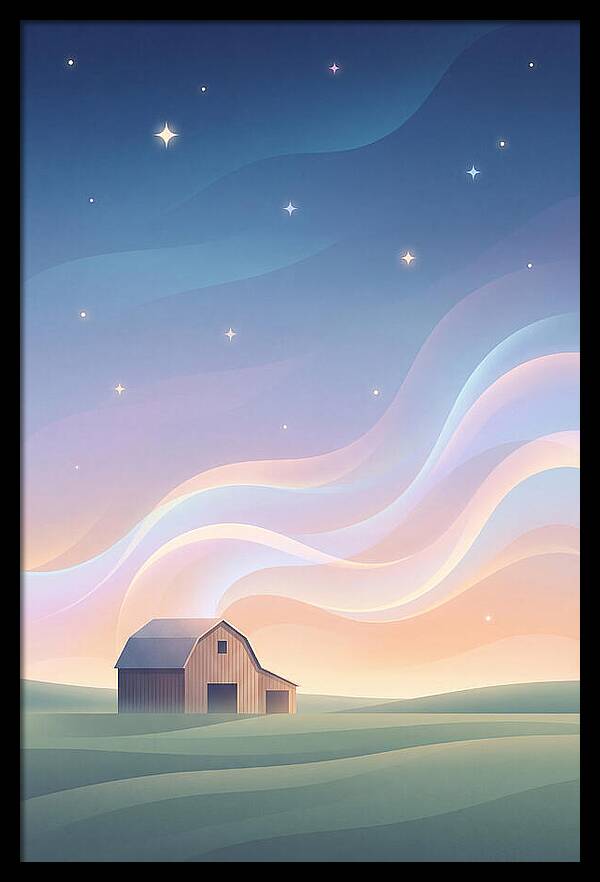 Star Studded Sky Over Rural Barn