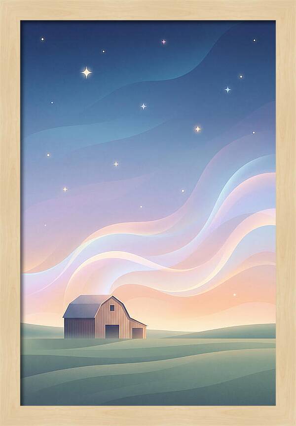 Star Studded Sky Over Rural Barn