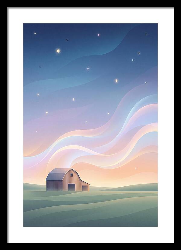 Star Studded Sky Over Rural Barn