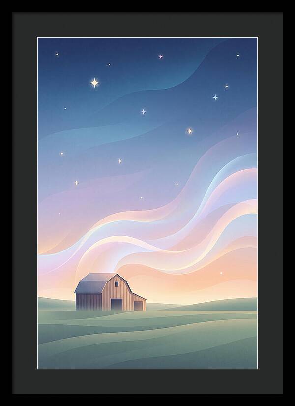 Star Studded Sky Over Rural Barn