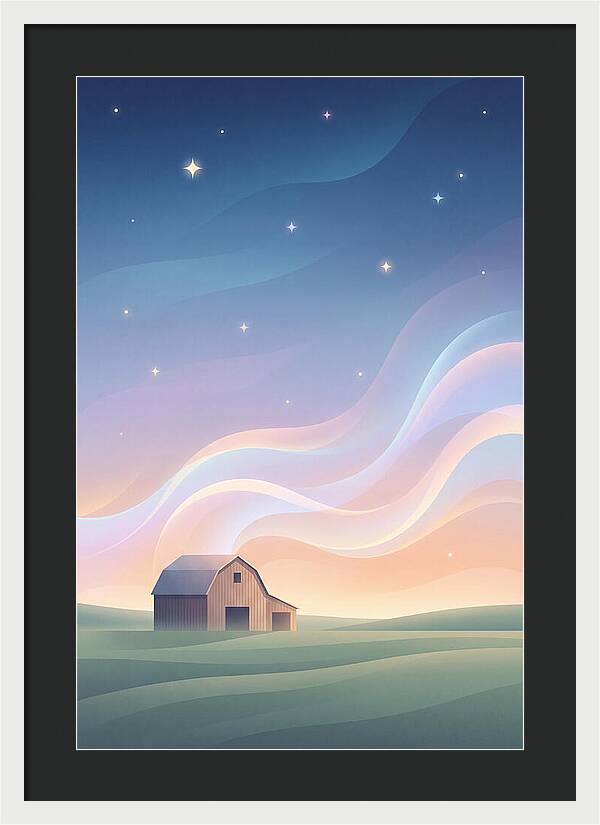 Star Studded Sky Over Rural Barn