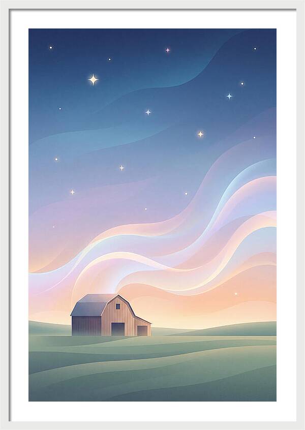 Star Studded Sky Over Rural Barn