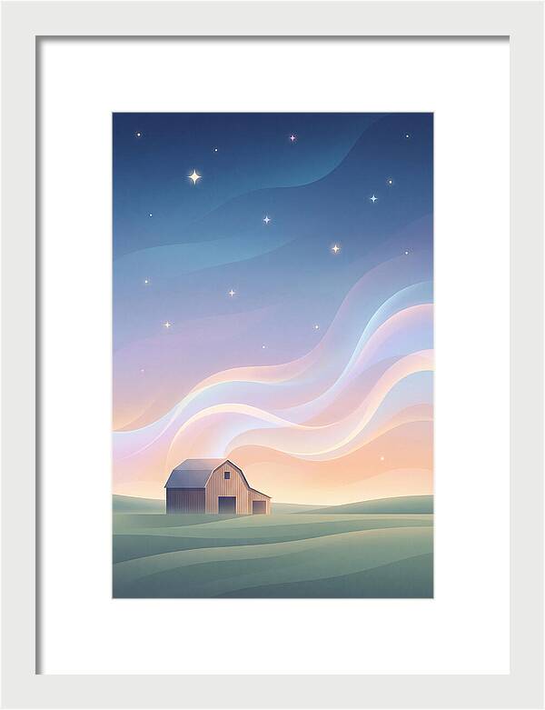 Star Studded Sky Over Rural Barn