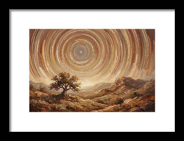 Star Trails Over Ancient Landscape