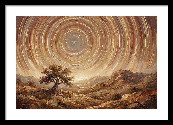 Star Trails Over Ancient Landscape