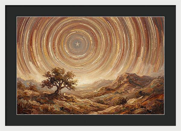 Star Trails Over Ancient Landscape