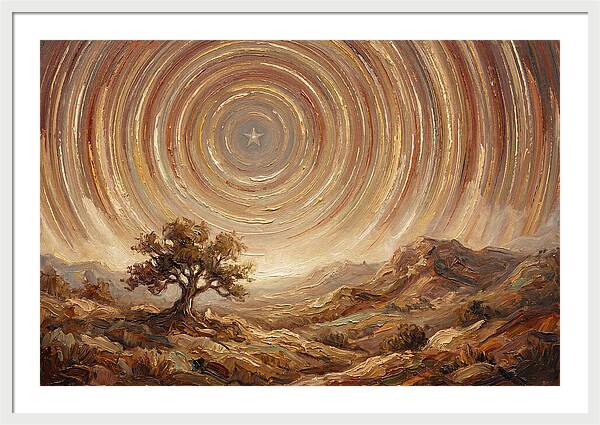Star Trails Over Ancient Landscape