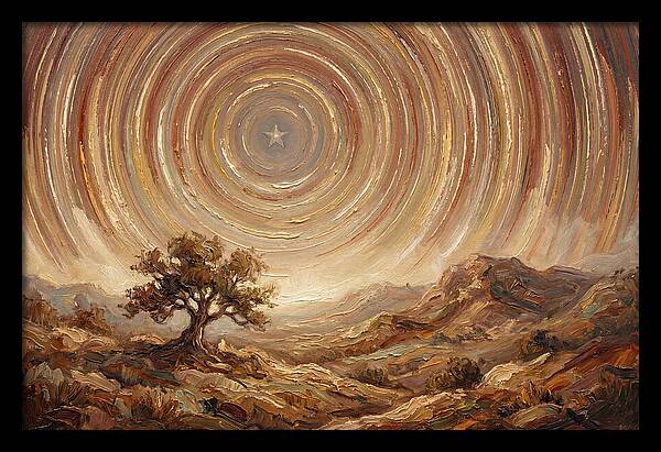 Star Trails Over Ancient Landscape