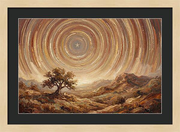 Star Trails Over Ancient Landscape