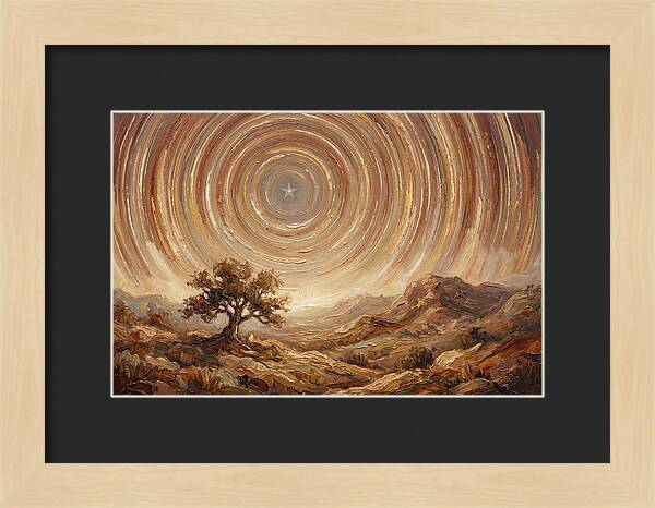 Star Trails Over Ancient Landscape