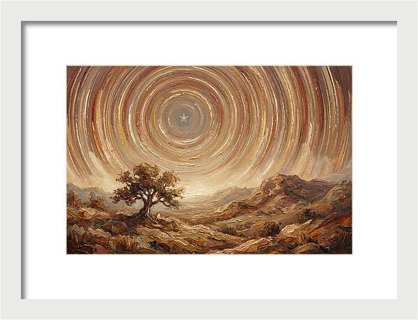 Star Trails Over Ancient Landscape