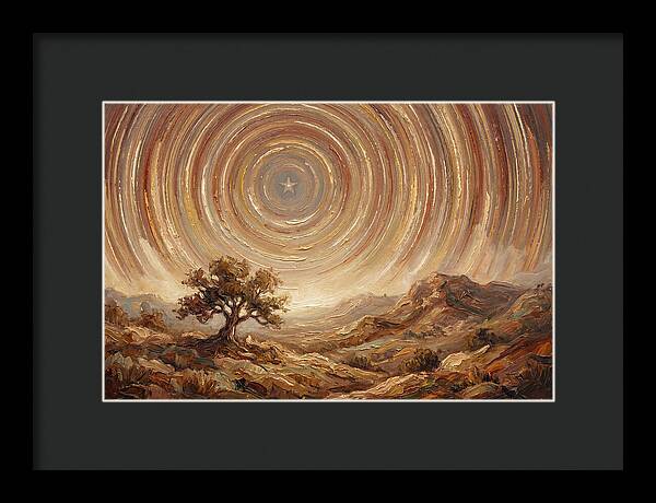 Star Trails Over Ancient Landscape