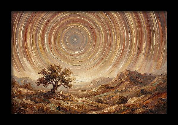 Star Trails Over Ancient Landscape