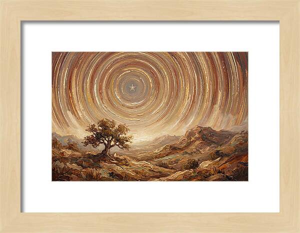 Star Trails Over Ancient Landscape