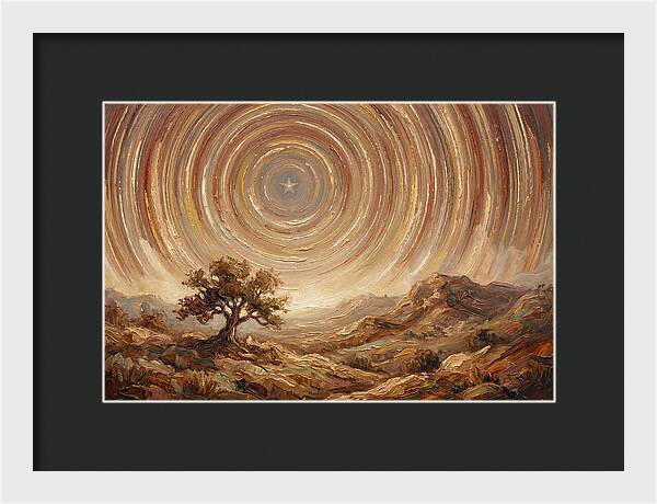 Star Trails Over Ancient Landscape