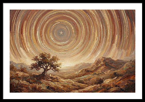 Star Trails Over Ancient Landscape