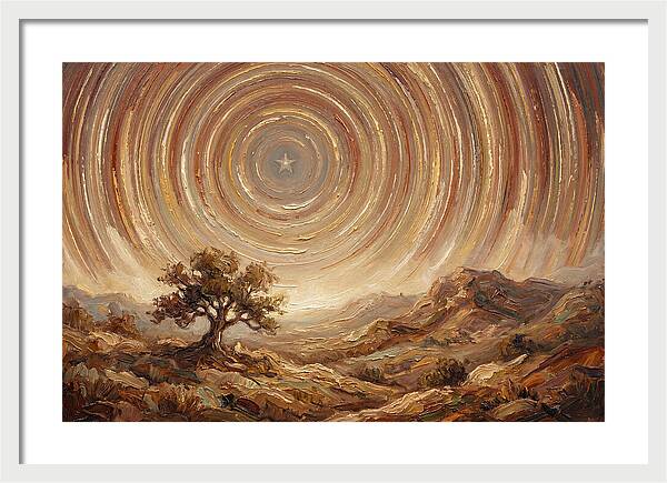 Star Trails Over Ancient Landscape