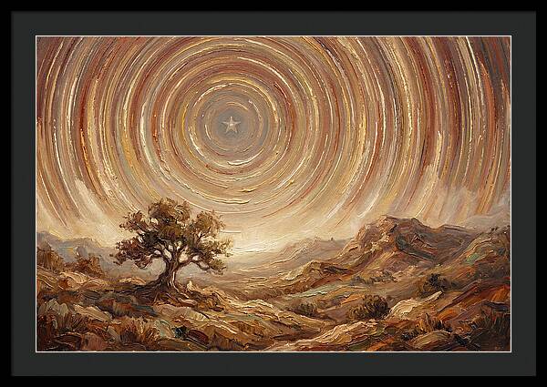 Star Trails Over Ancient Landscape