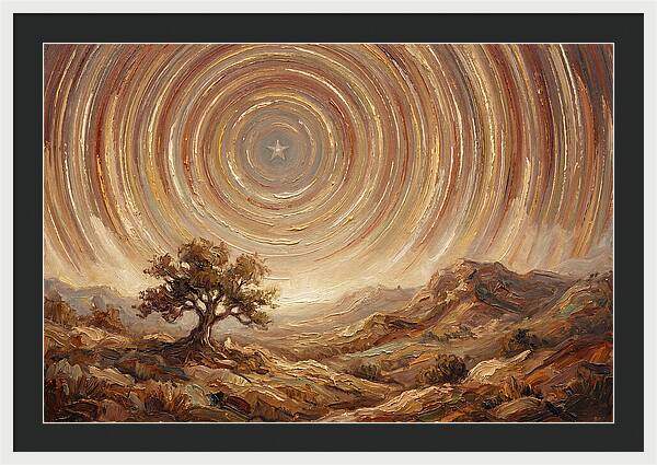 Star Trails Over Ancient Landscape