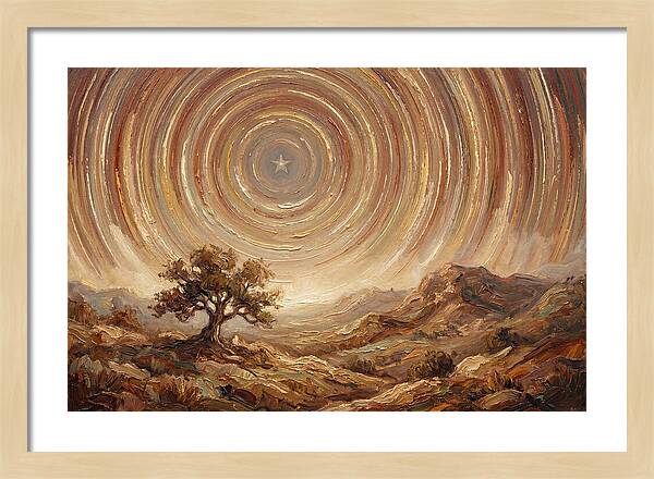 Star Trails Over Ancient Landscape