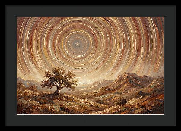 Star Trails Over Ancient Landscape