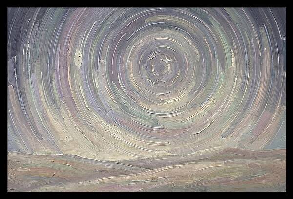 Star Trails Over Serene Landscape