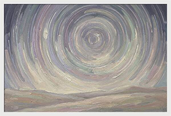Star Trails Over Serene Landscape