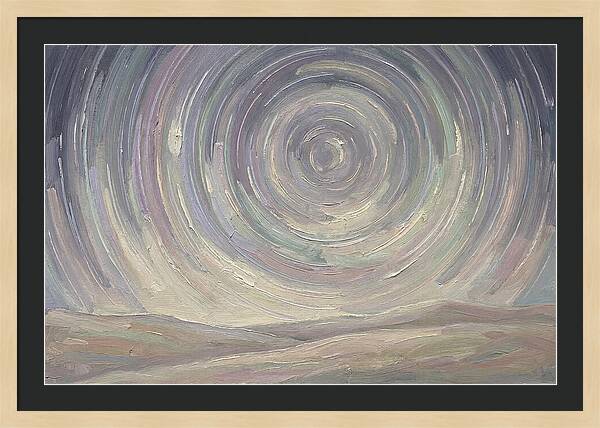 Star Trails Over Serene Landscape