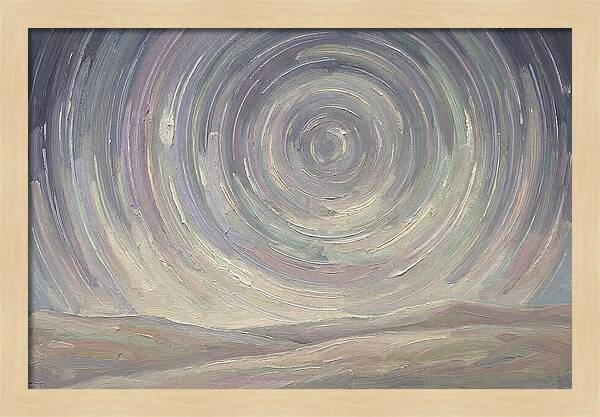 Star Trails Over Serene Landscape