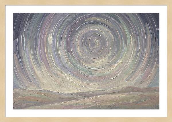 Star Trails Over Serene Landscape