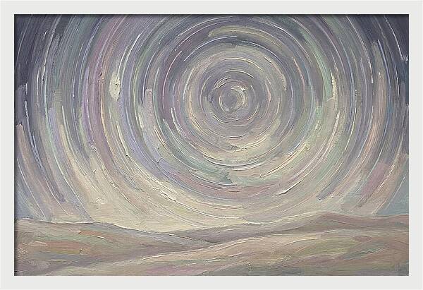 Star Trails Over Serene Landscape