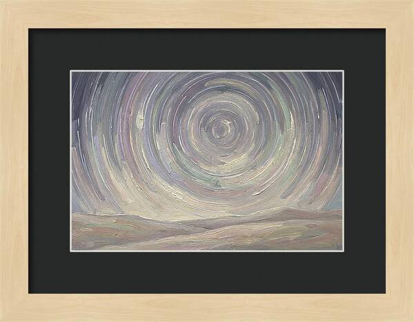 Star Trails Over Serene Landscape
