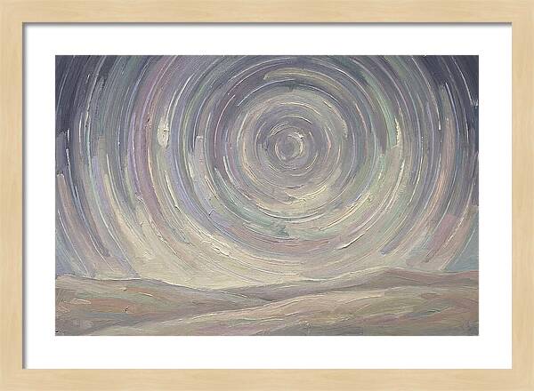 Star Trails Over Serene Landscape