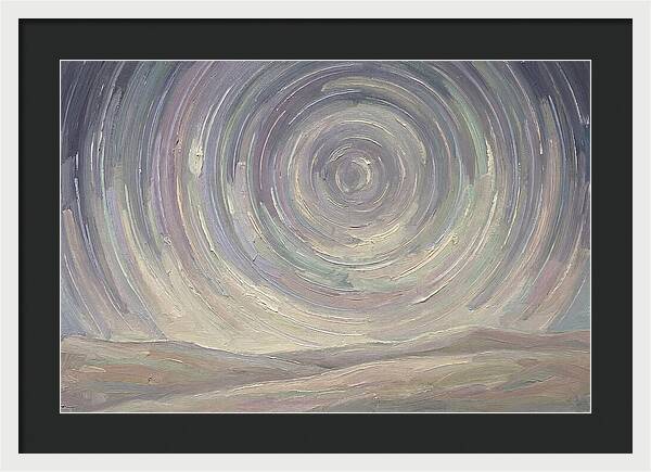 Star Trails Over Serene Landscape