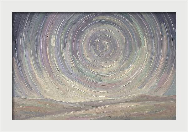 Star Trails Over Serene Landscape