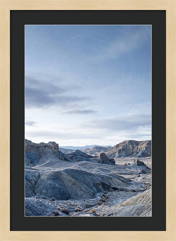 Star Trails Over Serene Landscape