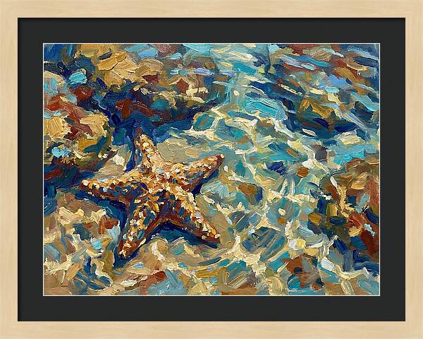 Starfish Beneath Ocean Waves