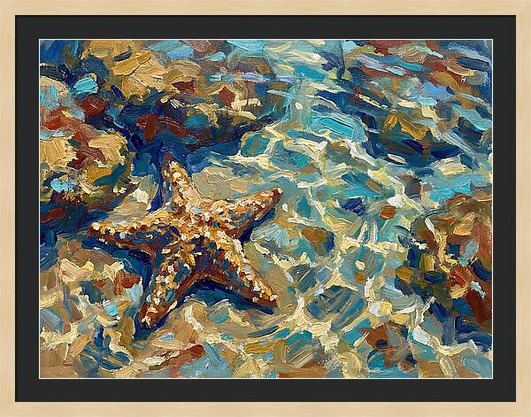 Starfish Beneath Ocean Waves