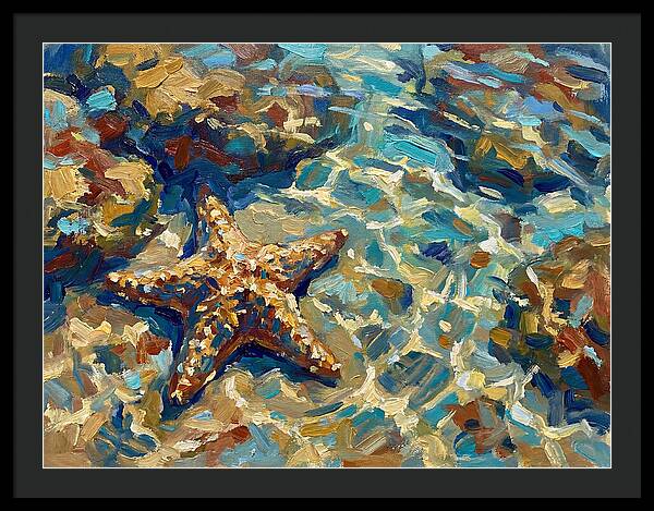 Starfish Beneath Ocean Waves