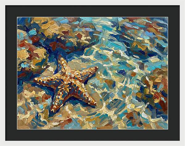 Starfish Beneath Ocean Waves