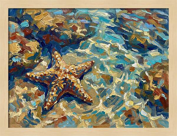 Starfish Beneath Ocean Waves