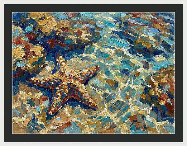 Starfish Beneath Ocean Waves
