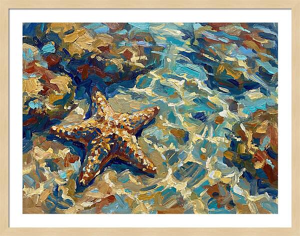 Starfish Beneath Ocean Waves