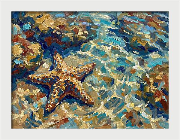 Starfish Beneath Ocean Waves