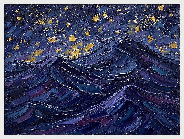 Starlit Waves At Night