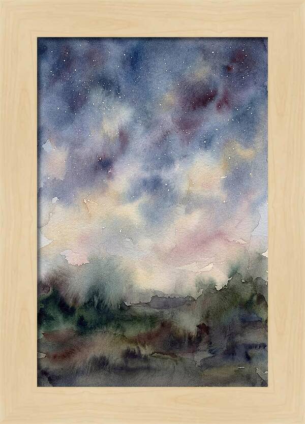Starry Night Over Dark Landscape