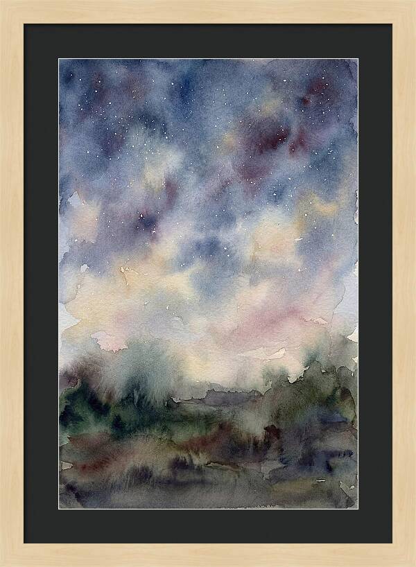 Starry Night Over Dark Landscape