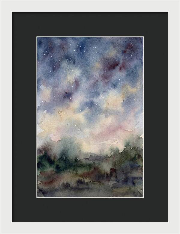 Starry Night Over Dark Landscape